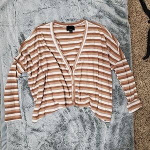 Striped Crop Button Up Top